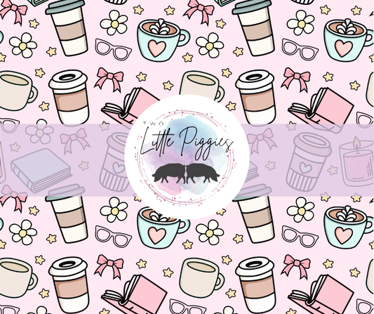 Printed Vinyl - Book and Coffee Girly