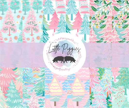 Printed Vinyl - Preppy Christmas Trees