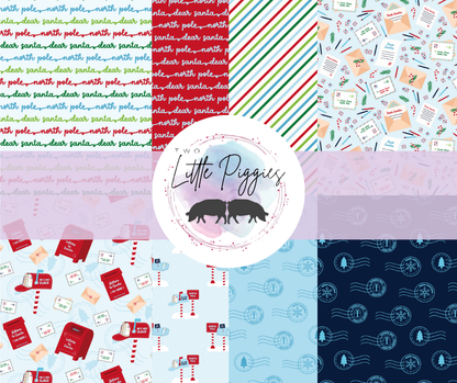 Printed Vinyl - Letters to Santa - Blue