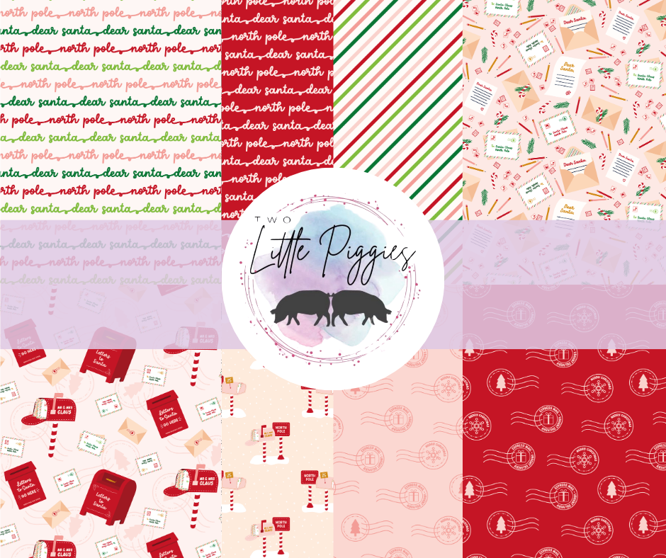 Printed Vinyl - Letters to Santa - Pink