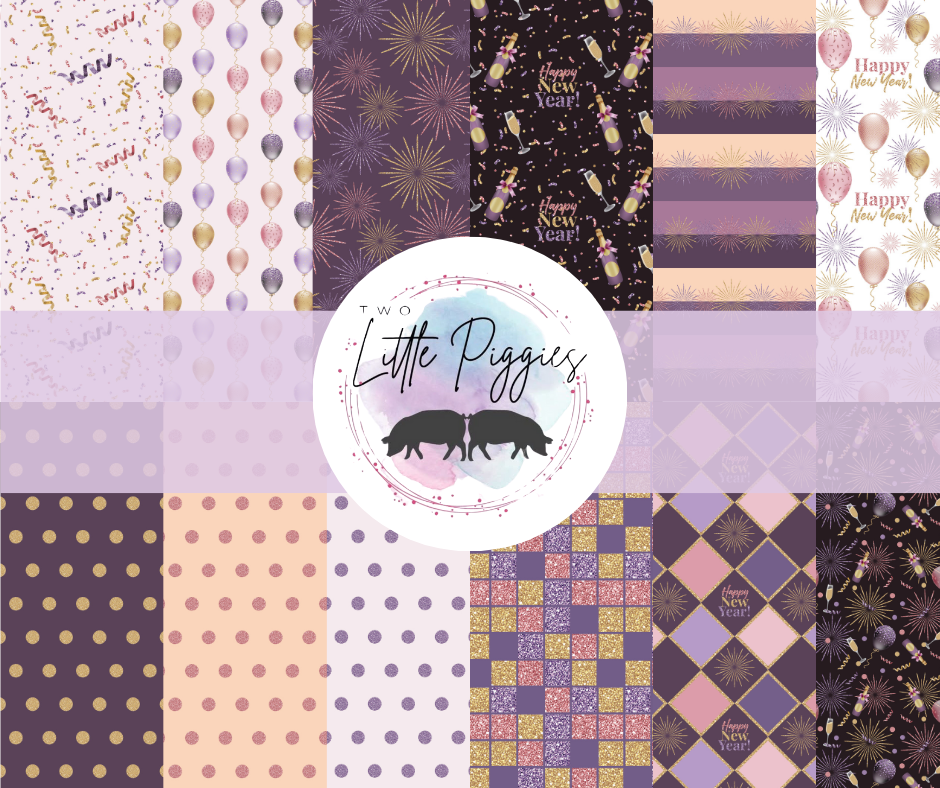 Printed Vinyl - New Year  - Purple