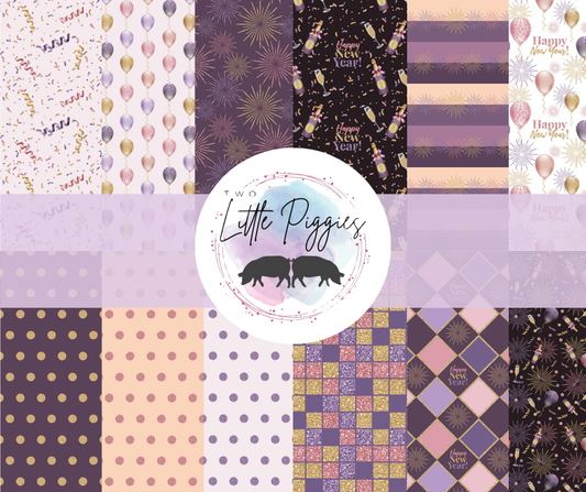 Printed Vinyl - New Year  - Purple