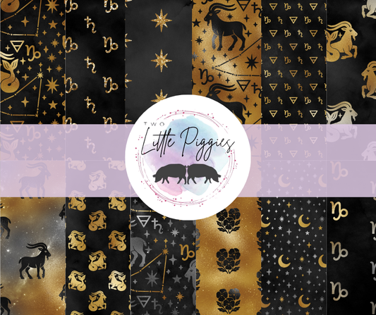 Printed Vinyl - Capricorn - Black and Gold