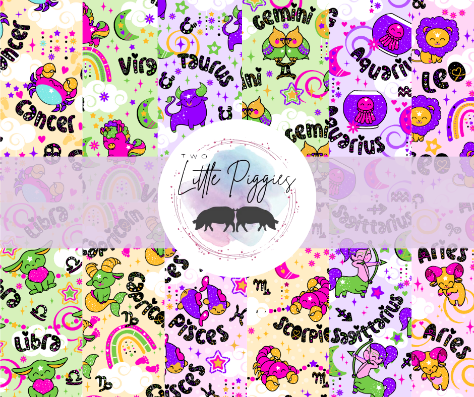 Printed Vinyl - Cutesy Zodiac