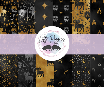 Printed Vinyl - Aries - Black and Gold