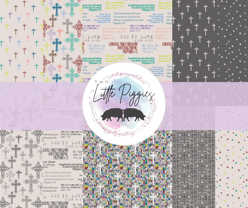 Printed Vinyl - Colorful Crosses