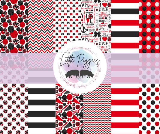 Printed Vinyl - Cheer - Red and Black