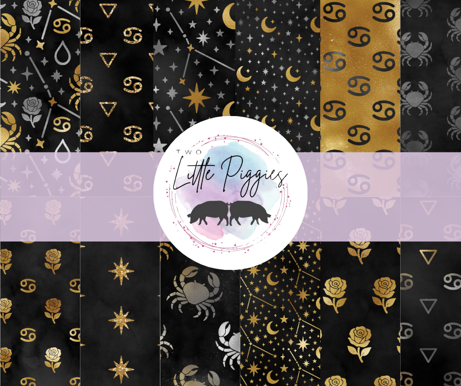 Printed Vinyl - Cancer - Black and Gold