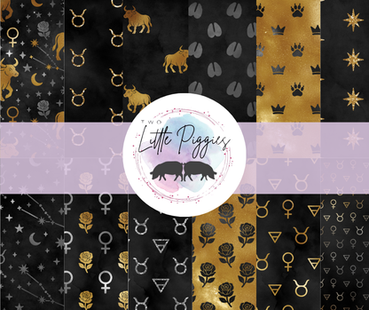 Printed Vinyl - Taurus - Black and Gold