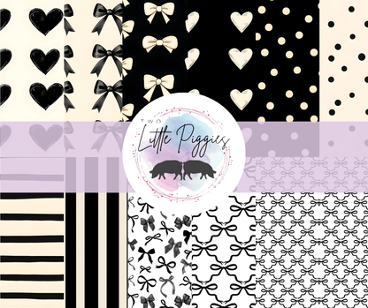 Printed Vinyl - Black and White Bows