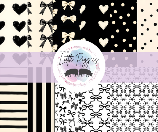 Printed Vinyl - Black and White Bows