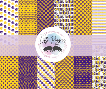 Printed Vinyl - Football - Purple and Gold