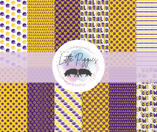 Printed Vinyl - Football - Purple and Gold
