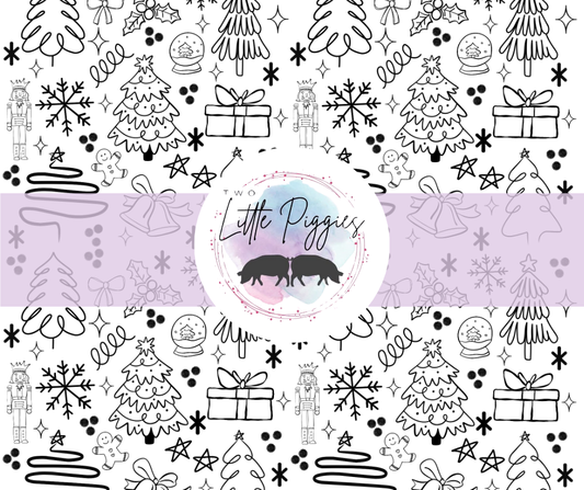 Printed Vinyl - Sassy Exclusive - Christmas Doodle