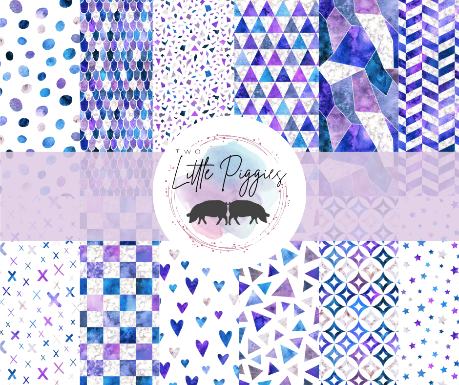 Printed Vinyl - Watercolor - Blue and Purple