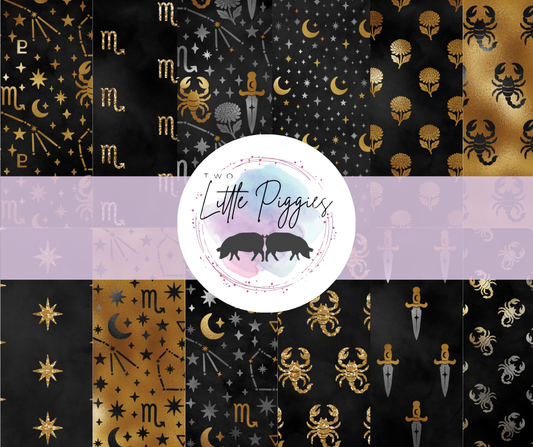 Printed Vinyl - Scorpio - Black and Gold