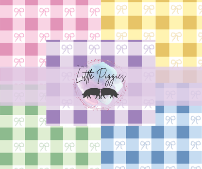 Printed Vinyl - Pastel Gingham Bows