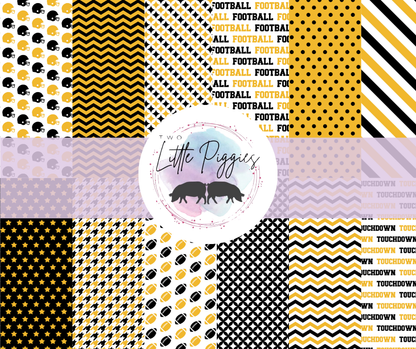 Printed Vinyl - Football - Black and Gold