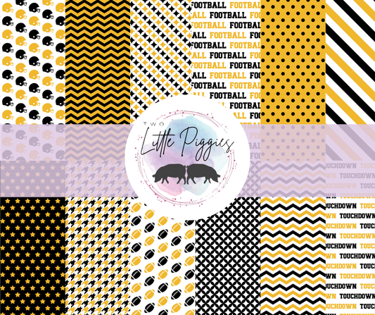 Printed Vinyl - Football - Black and Gold