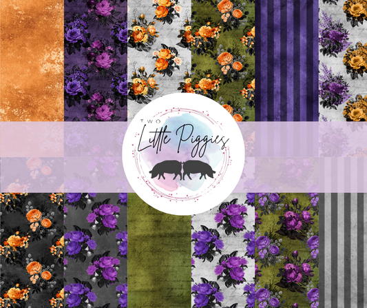 Printed Vinyl - Halloween Floral Collection