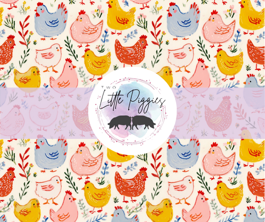 Printed Vinyl - Spring Chicken Doodle