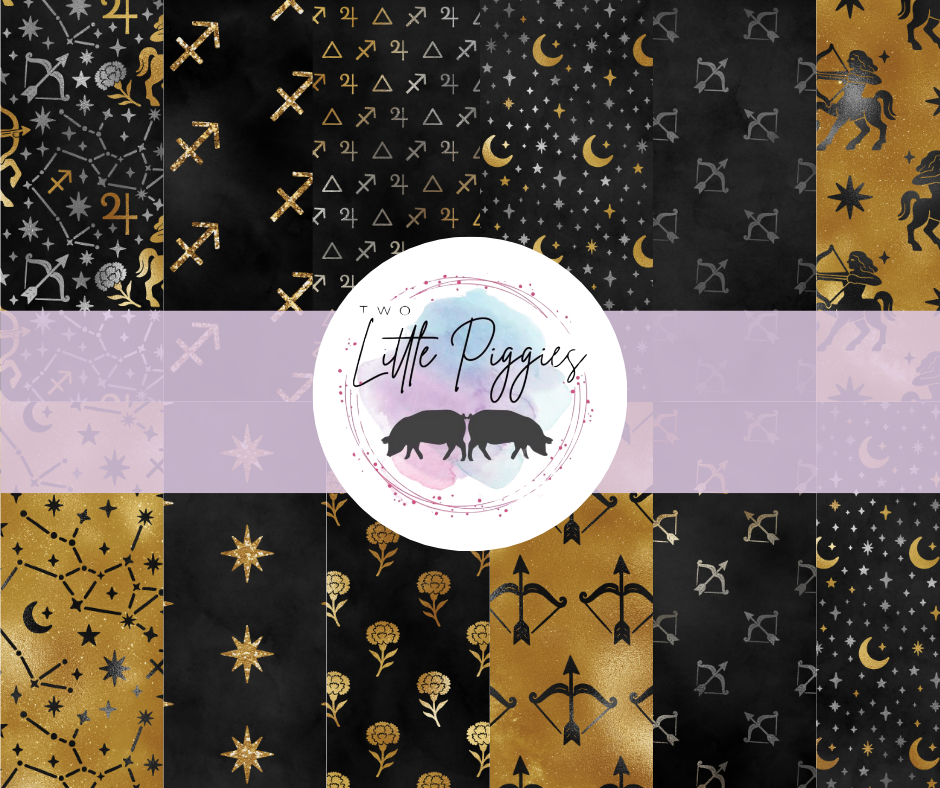 Printed Vinyl - Sagittarius - Black and Gold