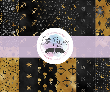 Printed Vinyl - Sagittarius - Black and Gold