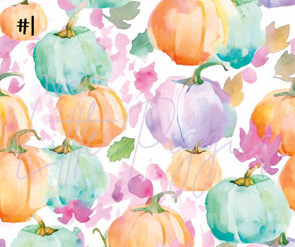 Printed Vinyl - Watercolor Pumpkin