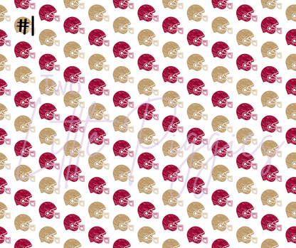 Printed Vinyl - Football - Maroon and Gold