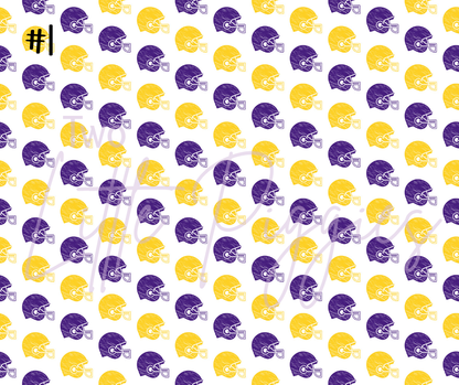 Printed Vinyl - Football - Purple and Gold