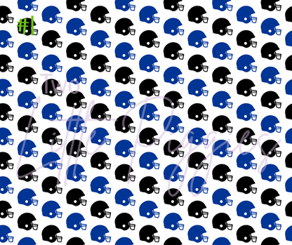 Printed Vinyl - Football - Blue and Black