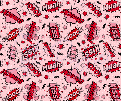 Printed Vinyl - Valentine - Comic Kiss