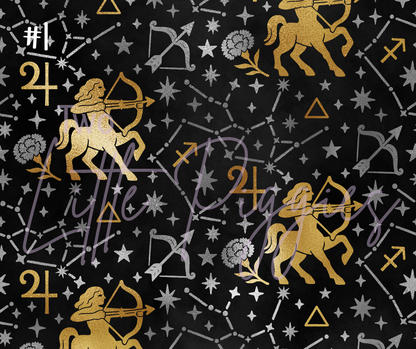Printed Vinyl - Sagittarius - Black and Gold