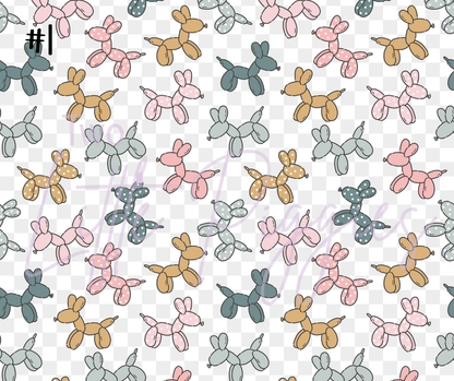 Printed Vinyl - Retro Balloon Dog - Teal