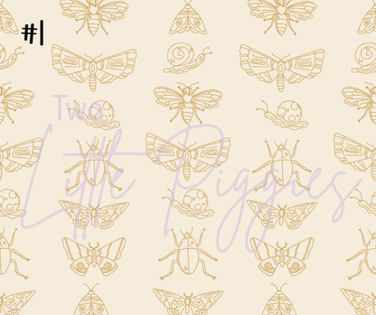 Printed Vinyl - Checkers - Earthy Insects