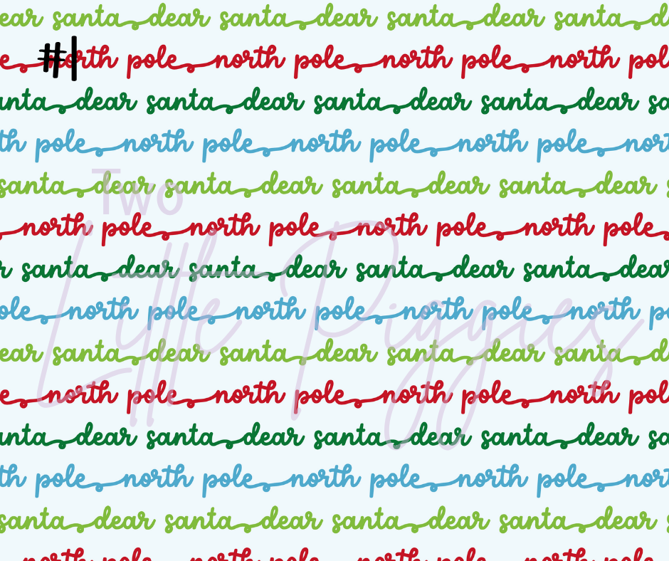 Printed Vinyl - Letters to Santa - Blue