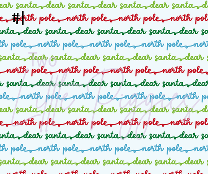 Printed Vinyl - Letters to Santa - Blue