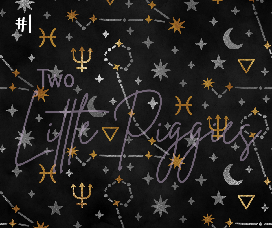 Printed Vinyl - Pisces - Black and Gold