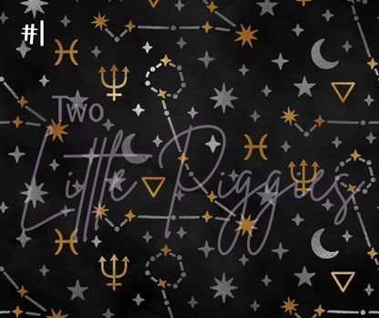 Printed Vinyl - Pisces - Black and Gold