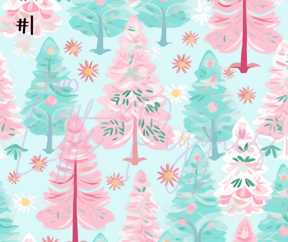 Printed Vinyl - Preppy Christmas Trees