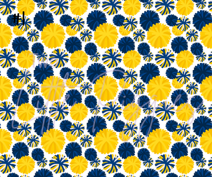 Printed Vinyl - Cheer - Blue and Yellow