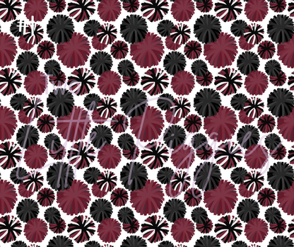 Printed Vinyl - Cheer - Burgundy, White and Black