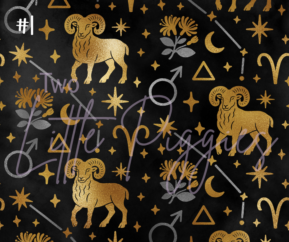 Printed Vinyl - Aries - Black and Gold