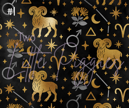 Printed Vinyl - Aries - Black and Gold