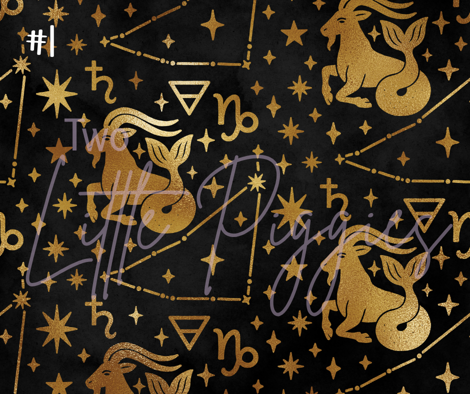 Printed Vinyl - Capricorn - Black and Gold
