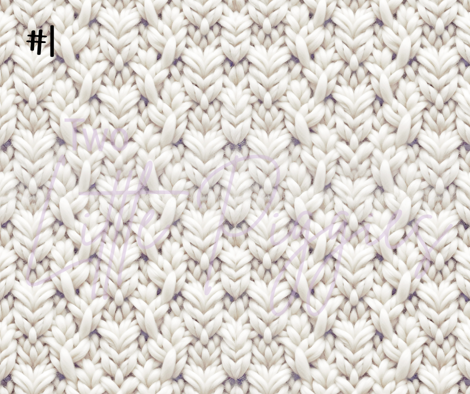 Printed Vinyl - White Knit Texture