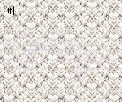 Printed Vinyl - White Knit Texture