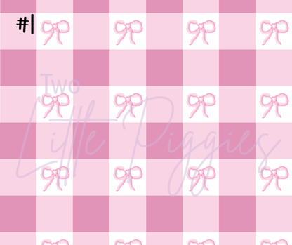 Printed Vinyl - Pastel Gingham Bows