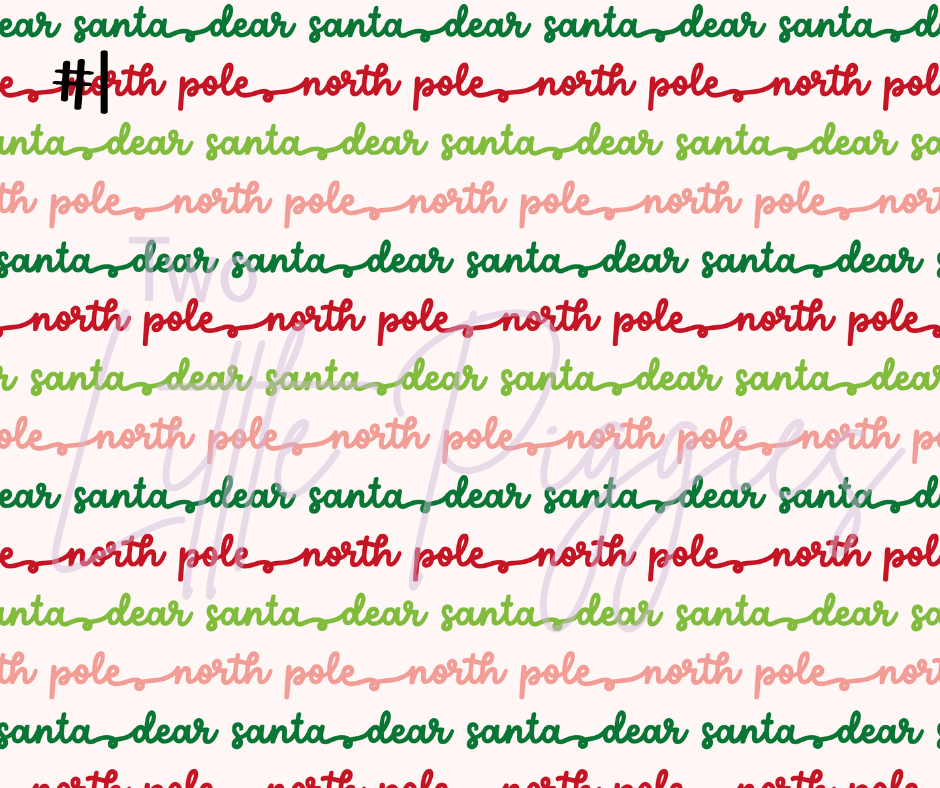 Printed Vinyl - Letters to Santa - Pink