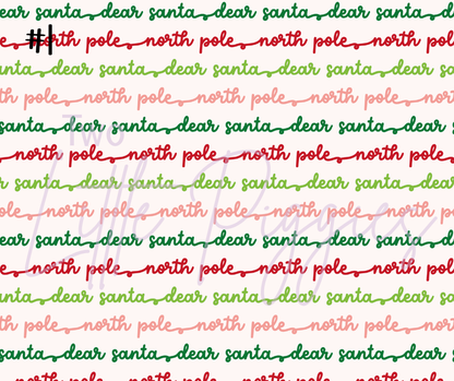 Printed Vinyl - Letters to Santa - Pink